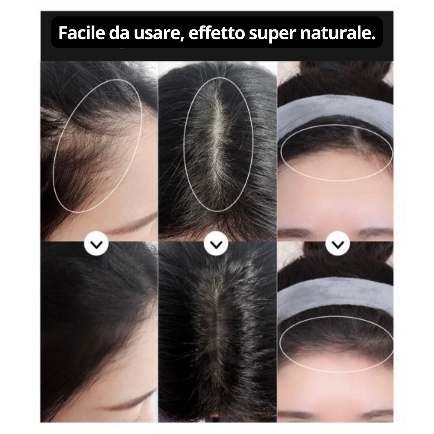 CORRETTORE IN POLVERE MINERALE WATERPROOF PER L' INFOLTIMENTO DEI CAPELLI RADI