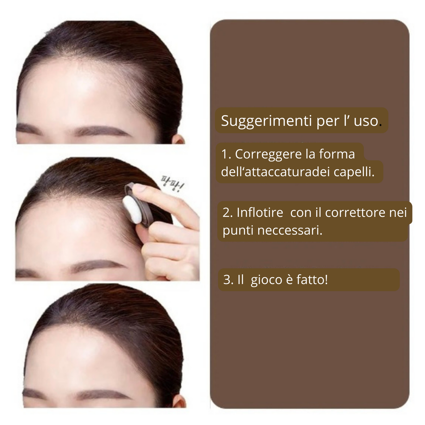 CORRETTORE IN POLVERE MINERALE WATERPROOF PER L' INFOLTIMENTO DEI CAPELLI RADI